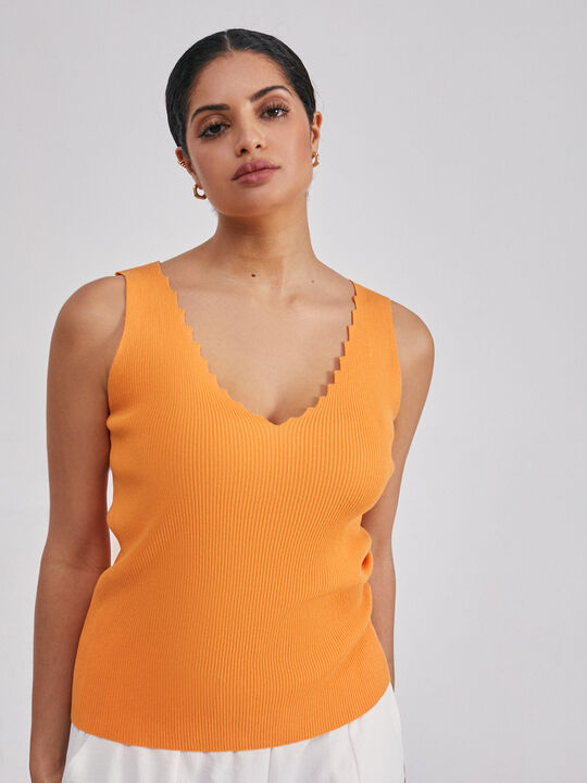 Top punto canalé naranja tangy image number null