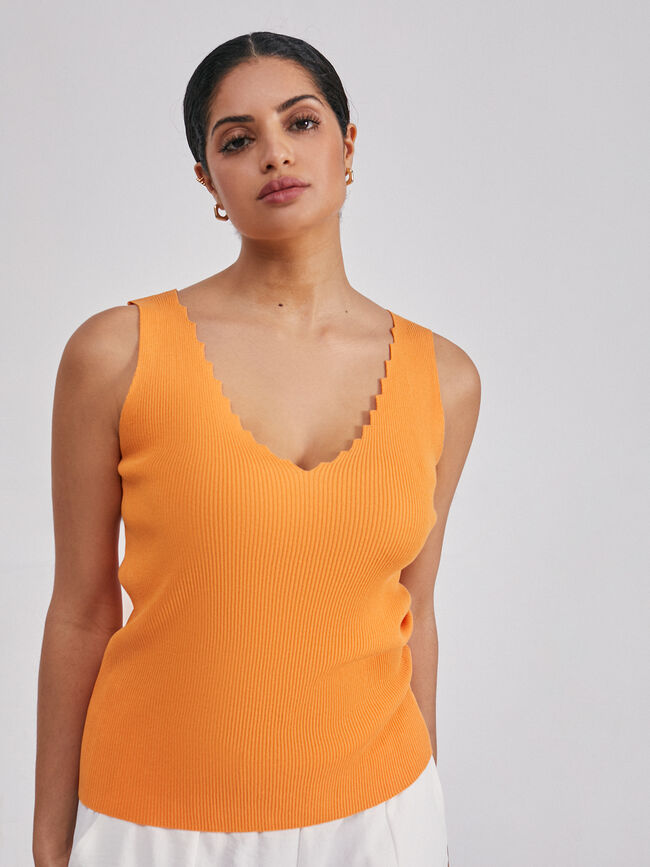 Top punto canalé naranja tangy