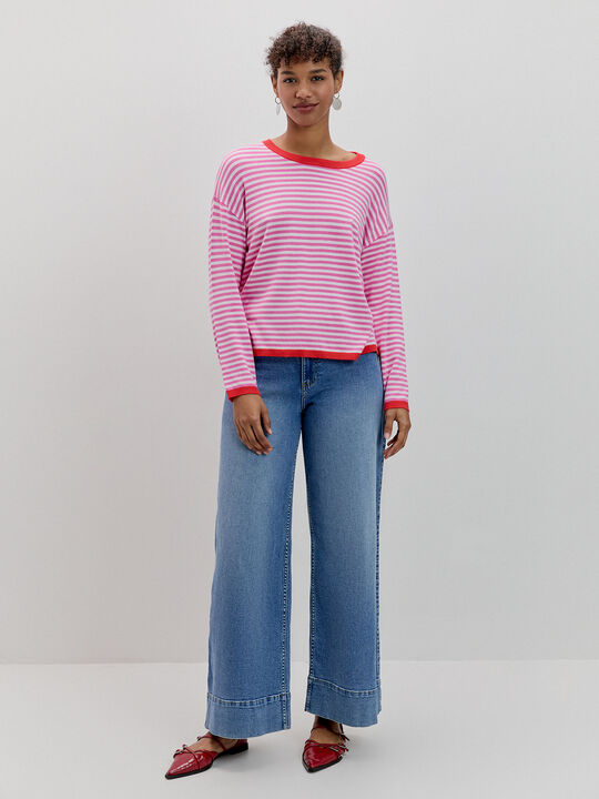 JERSEY RAYAS CONTRASTE Rosa image number null