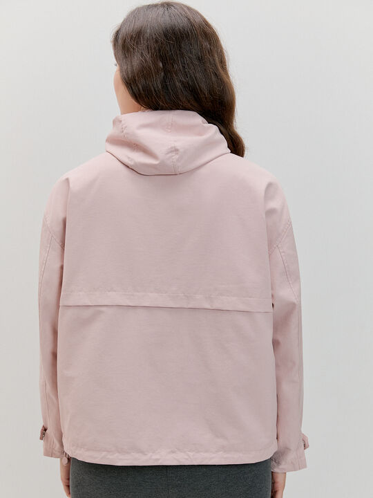 PARKA B&Aacute;SICA CAPUCHA Rosa Colorete image number null