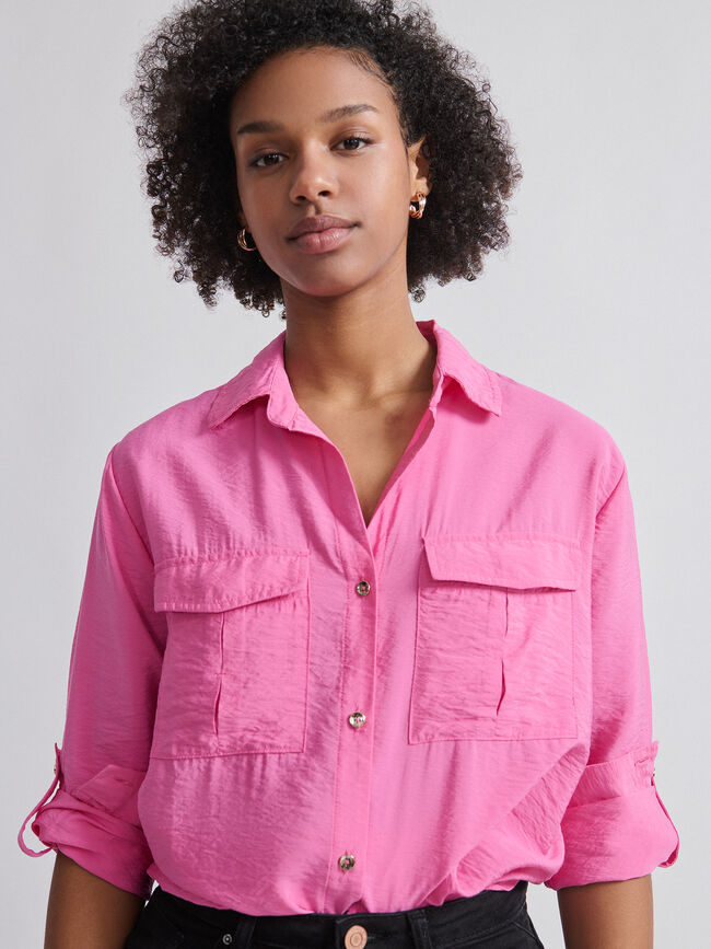 CAMISA MANGA LARGA Rosa Colorete