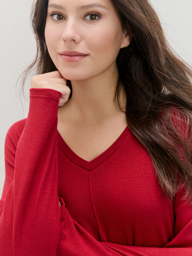 CAMISETA MANGA LARGA Rojo