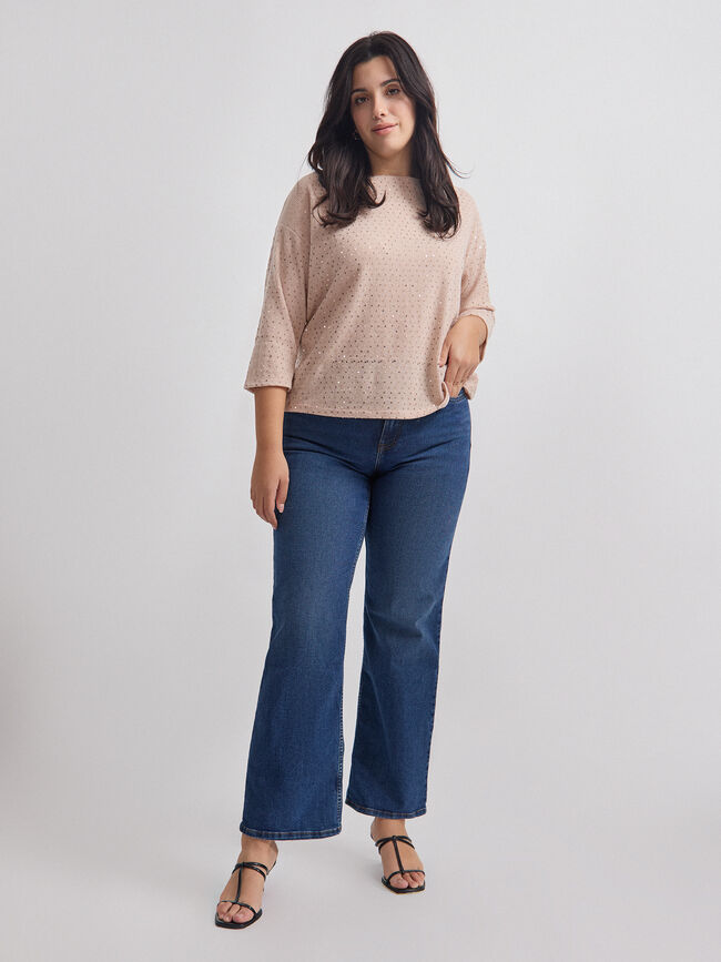 JERSEY CRUZADO LENTEJUELAS Rosa Claro