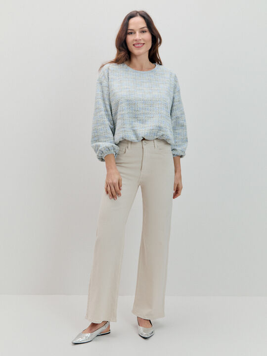 SUDADERA TWEED GLOBO Azul image number null