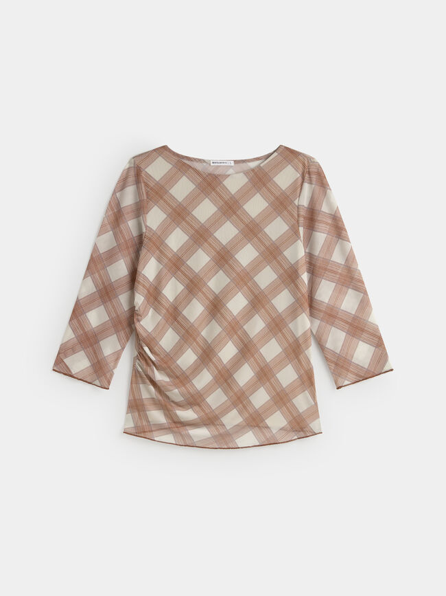 CAMISETA TUL CRUZADA Crudo