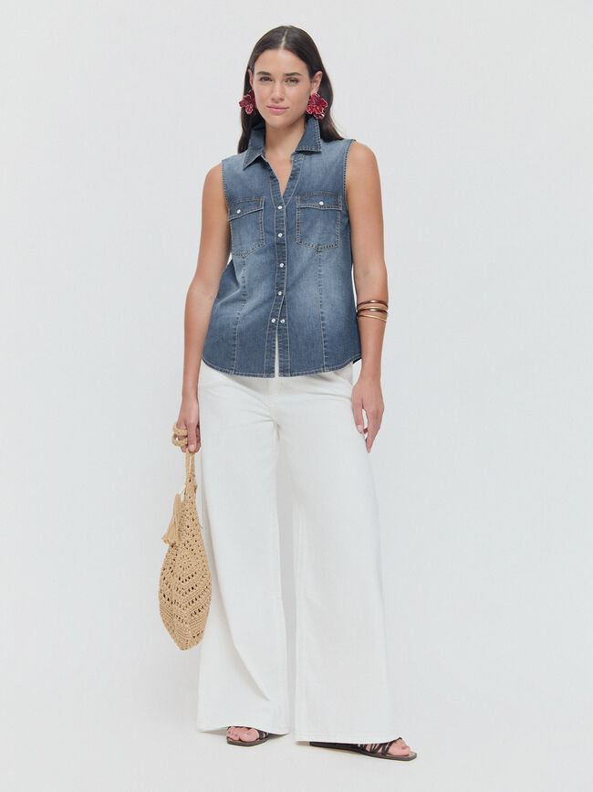 CAMISA SIN MANGAS Mid blue