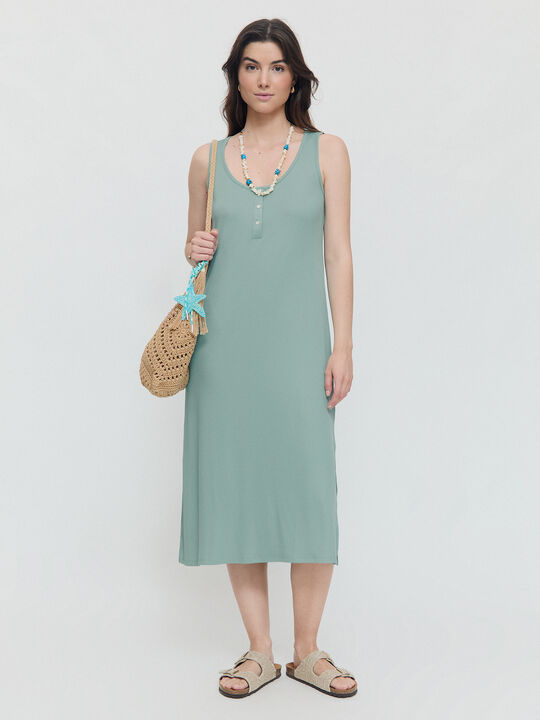 VESTIDO RAYAS Vintage Blue image number null