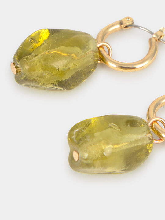 PENDIENTES CRISTAL VERDE Oro image number null