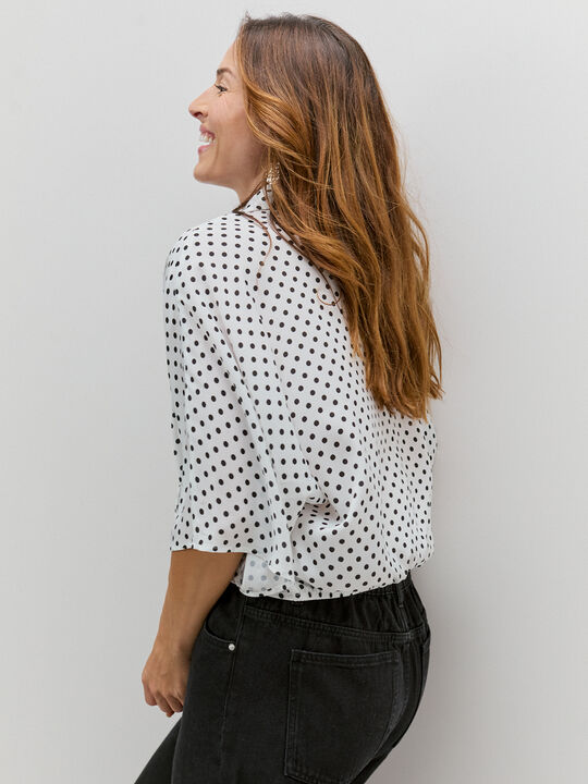 BLUSA VOLUMEN LUNARES Blanco Optico image number null