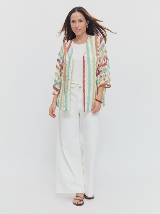 CHAQUETA ABIERTA TEXTURA Multicolor image number null