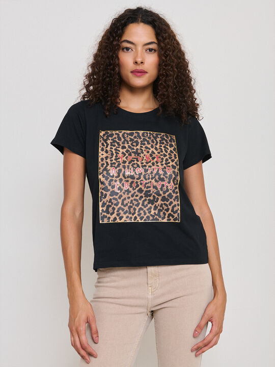 CAMISETA ANIMAL PRINT Negro image number null