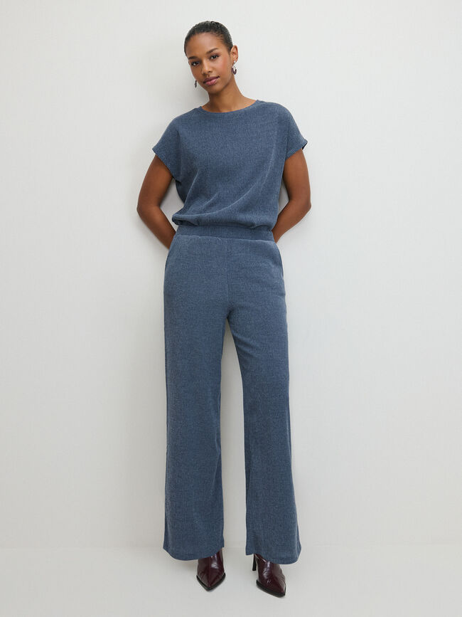 PANTAL&Oacute;N CRINKLE MINI FLARE Indigo