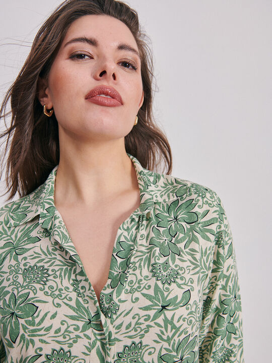 Vestido corto print Verde Viridian image number null