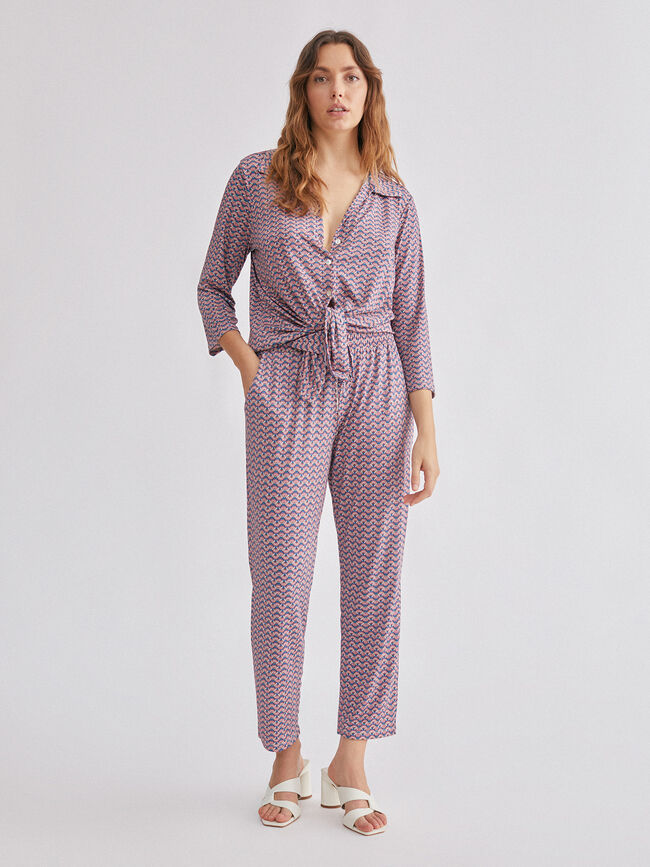 Pantalon recto Rosa Oscuro