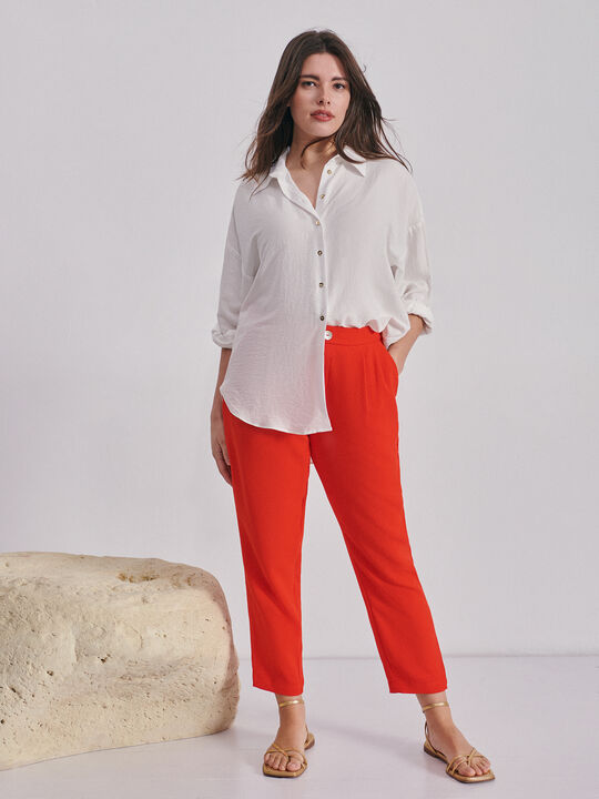 Pantalón pinzas Rojo Tomate image number null