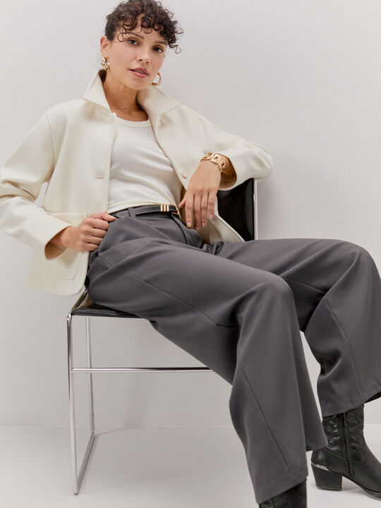 CHAQUETA CORTA PAÑO Crudo image number null