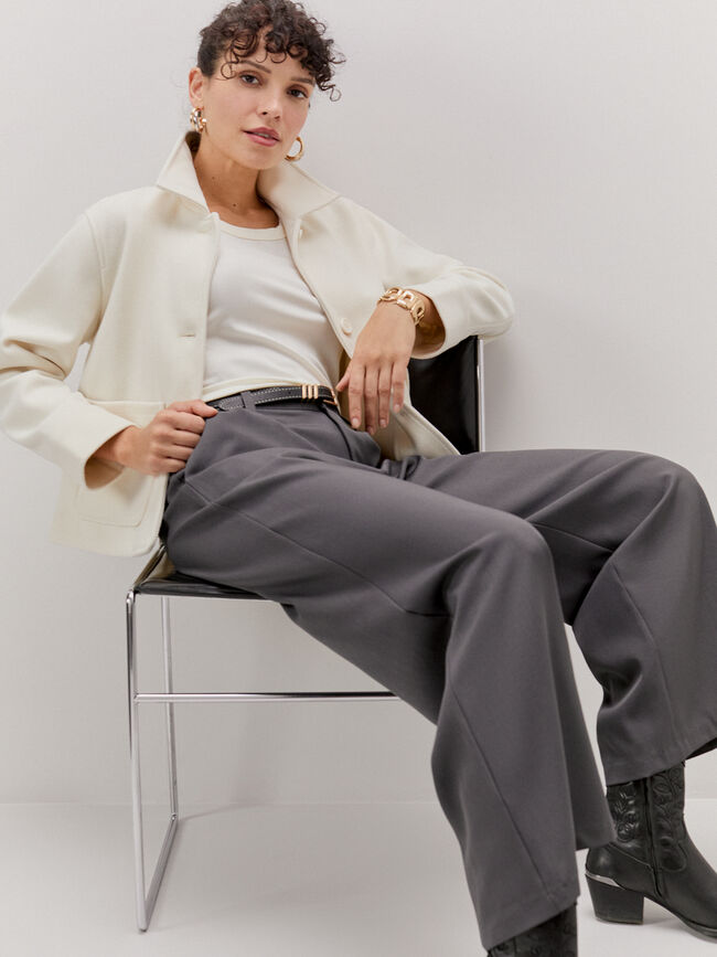 CHAQUETA CORTA PAÑO Crudo