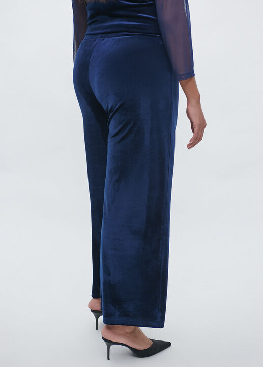 PANTALÓN ANCHO TERCIOPELO Azul Oscuro image number null