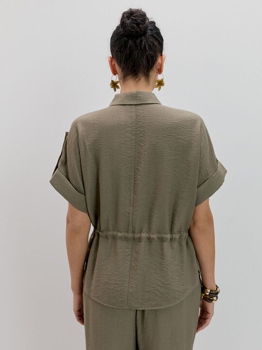 CAMISA DETALLES SAHARIANA Kaki image number null