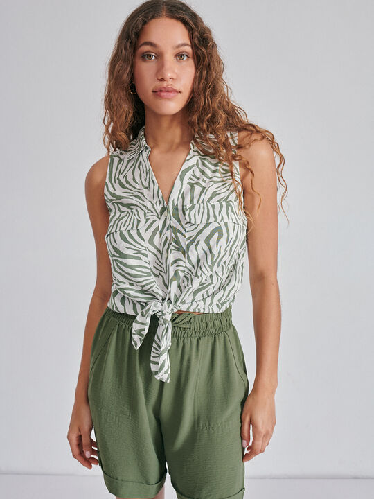 BLUSA SIN MANGAS Kaki image number null