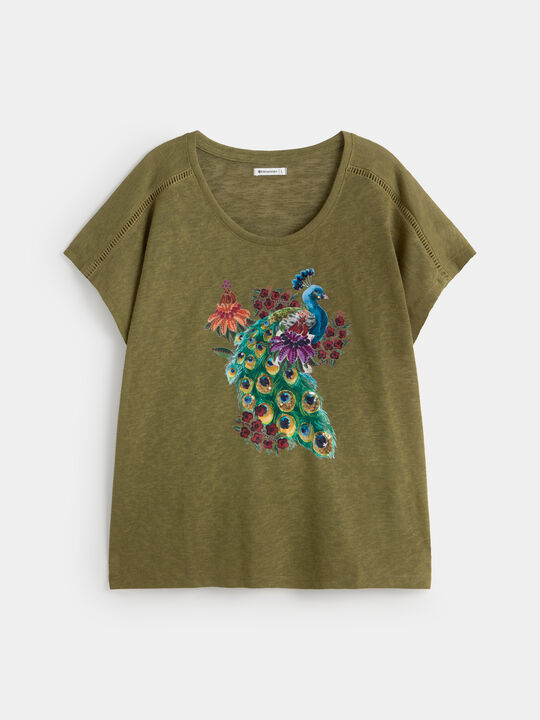 CAMISETA PAVO REAL kaki oscuro image number null