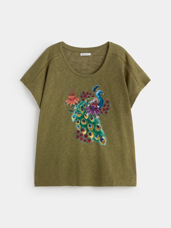 CAMISETA PAVO REAL kaki oscuro