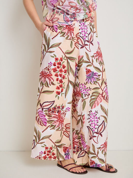 PANTAL&Oacute;N LARGO ESTAMPADO Crudo image number null