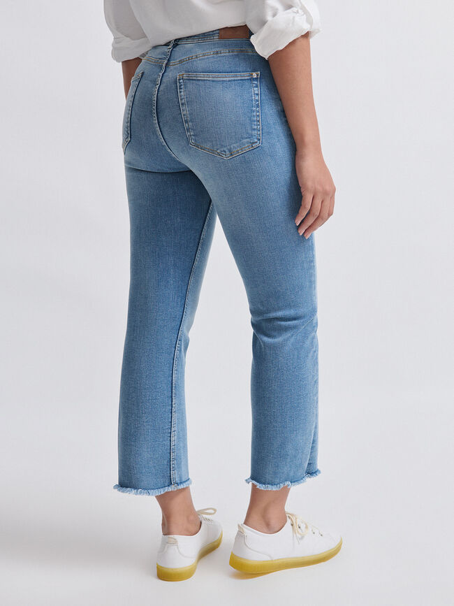 VAQUERO RECTO CROP Mid blue