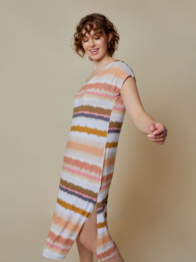 vestido midi estampado tie-dye Estampado 1