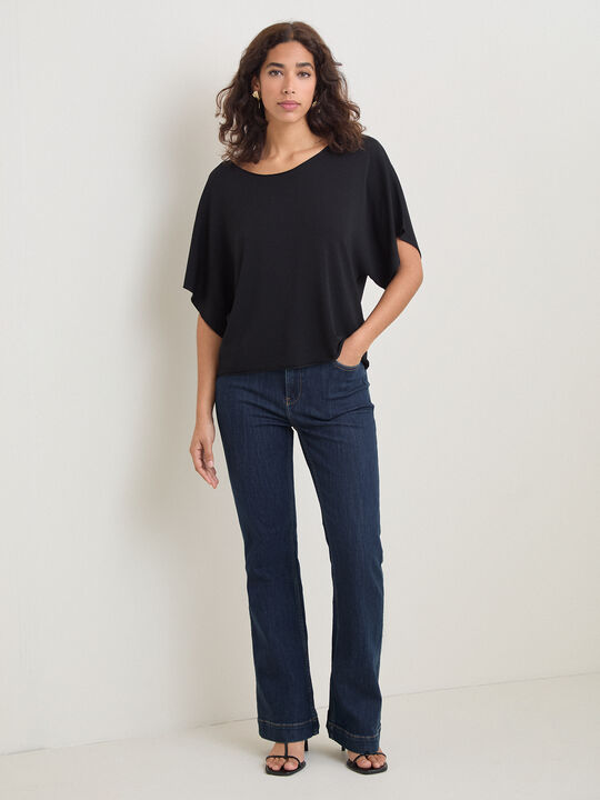 CAMISETA MANGA KIMONO Negro image number null