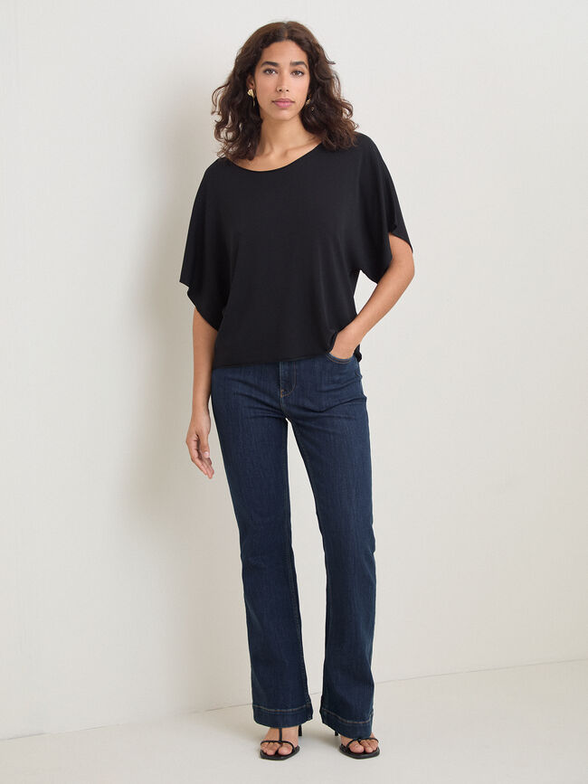 CAMISETA MANGA KIMONO Negro