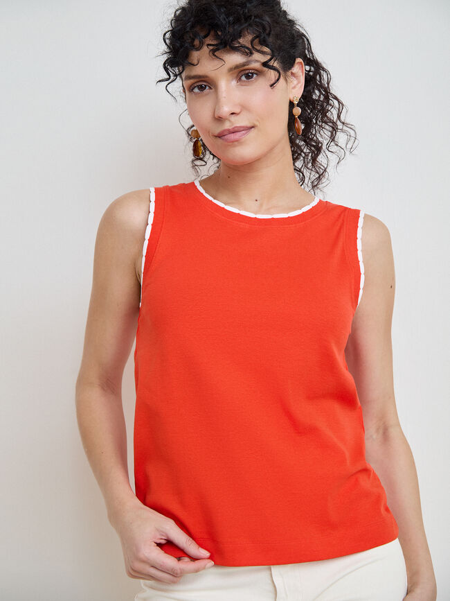 TOP DETALLE ONDAS Rojo Pimenton