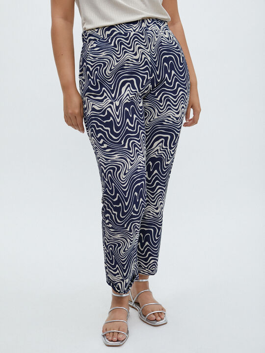 PANTALÓN TEXTURA ESTAMPADO Azul Marino image number null