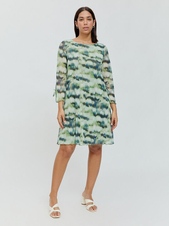 VESTIDO CORTO ESTAMPADO Kaki image number null