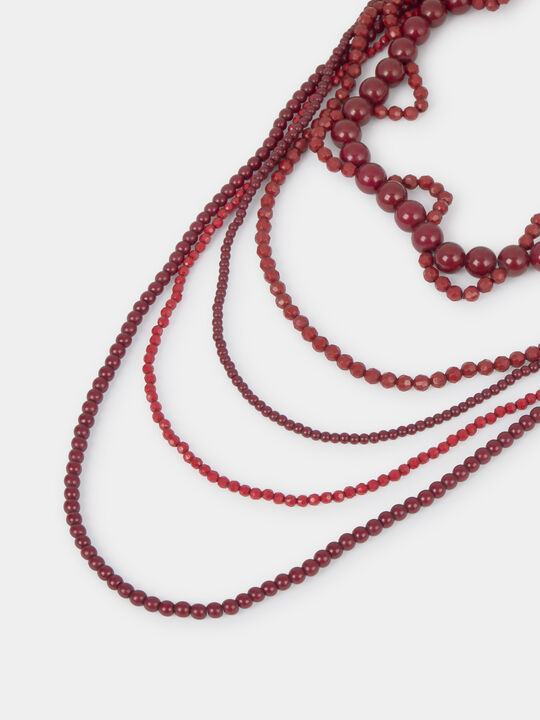 COLLAR LARGO BOLAS Burdeos image number null