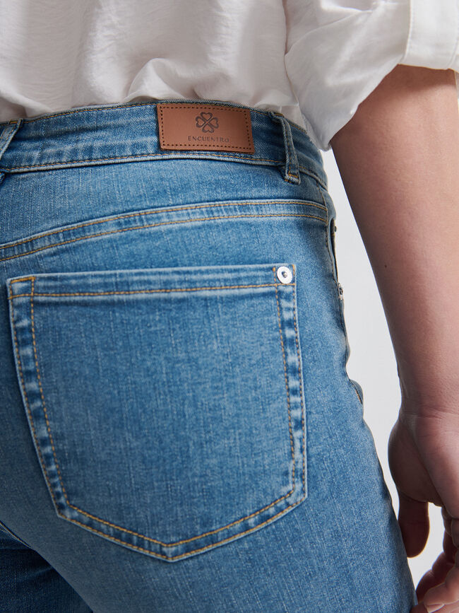 VAQUERO ACAMPANADO CROP Mid blue