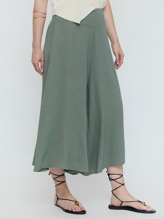 PANTALON ANCHO FLUIDO Verde Te image number null