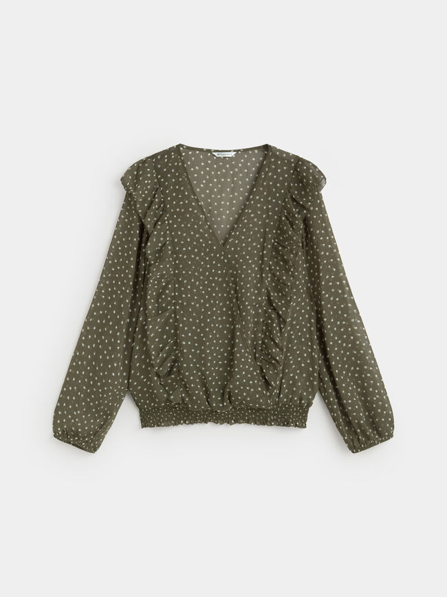 BLUSA CRUZADA GOMA Kaki