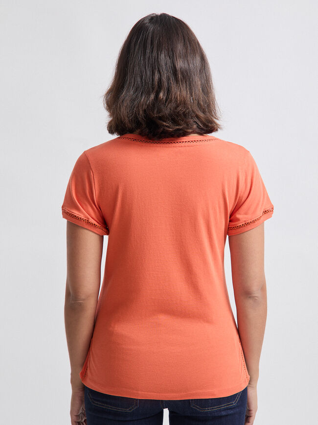 CAMISETA POSICIONAL FLORES Naranja