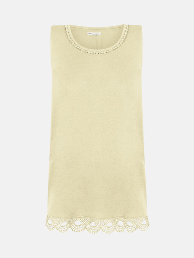 top crochet en bajo 100% algodón Amarillo