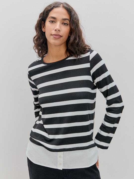 CAMISETA CON FALD&Oacute;N RAYAS Rayas 1 image number null