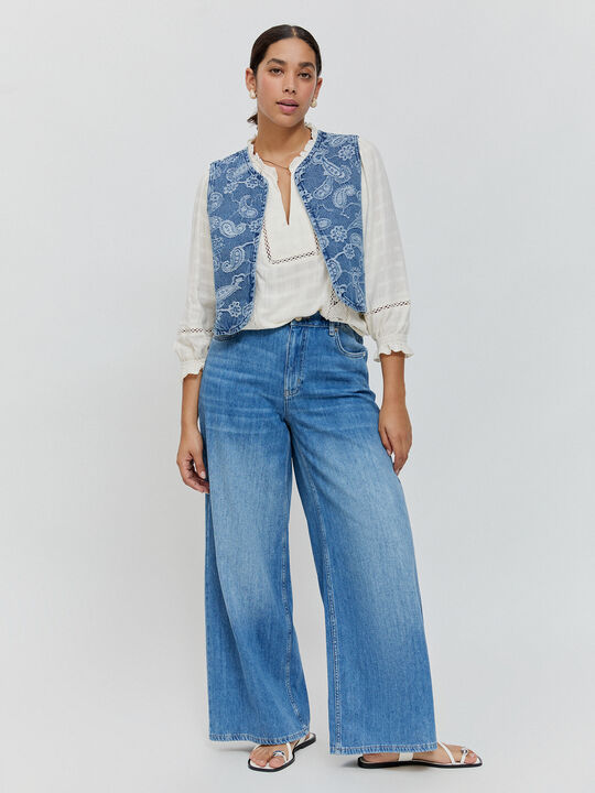 CHALECO JACQUARD FLOR Indigo image number null