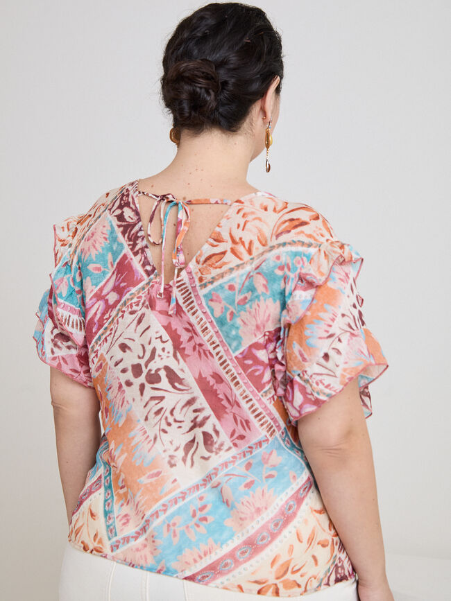 BLUSA ESTAMPADA Crudo