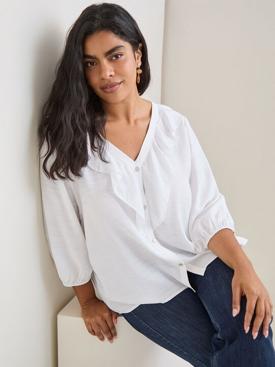 BLUSA VOLANTE Blanco Optico image number null