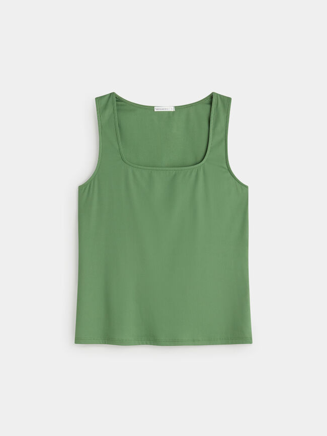 top escote cuadrado Verde Viridian