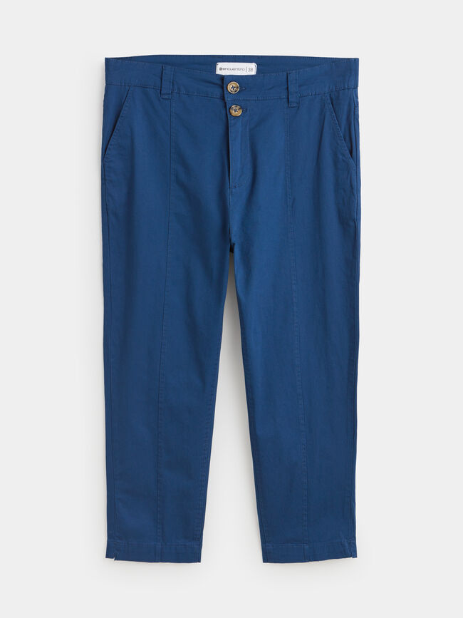 Pantalón chino capri marino claro