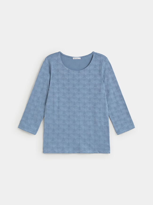 CAMISETA DETALLE TEJIDO Azul Chambray