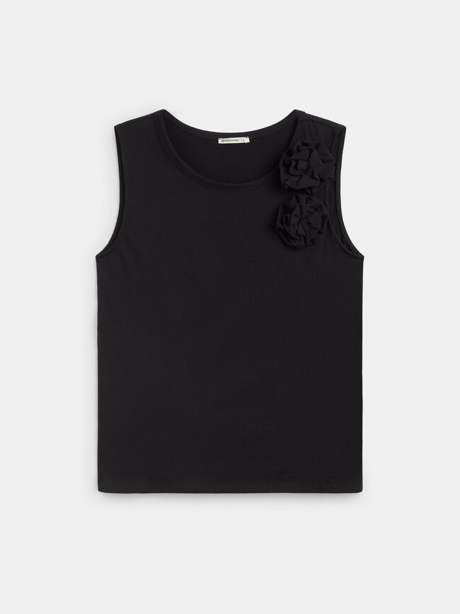 TOP FLOR 3D Negro