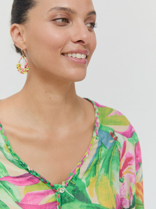 CAMISA DETALLE TRENZA Verde image number null
