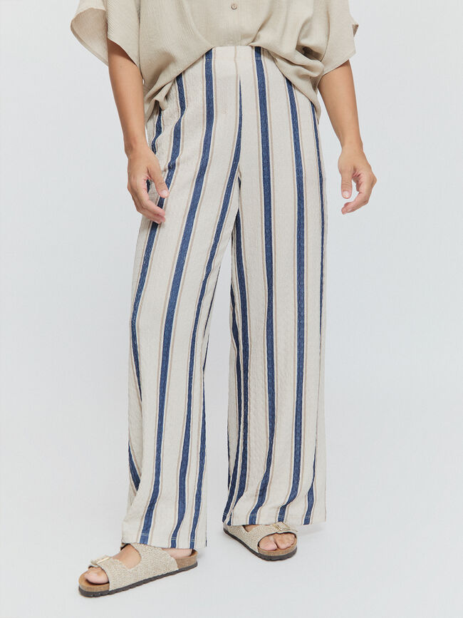 PANTALON ESTAMPADO RAYAS Crudo